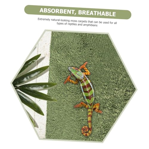 POPETPOP Fake Lawn Mat for Reptiles and Pets Washable Terrarium Liner Absorbent and Breathable Moss Carpet for Bearded Dragon Iguana Mat Accessory