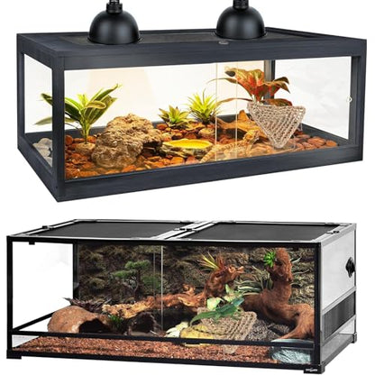 Bearded Dragon Hammock Bearded Dragon Accessories - Durable Reptile Basking Platform with Sturdy Metal Legs Bed for Lizards, Snakes Frogs Hermit Crabs - Terrarium Habitat Decor (Triangle, Small)
