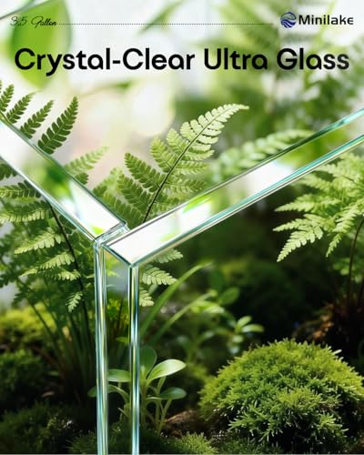 Glass Fish Tank, 3.5 Gallon Easy to Maintain Small Aquarium for Betta,Snails, Shrimp and Aquatic Planting. - color: Transparent