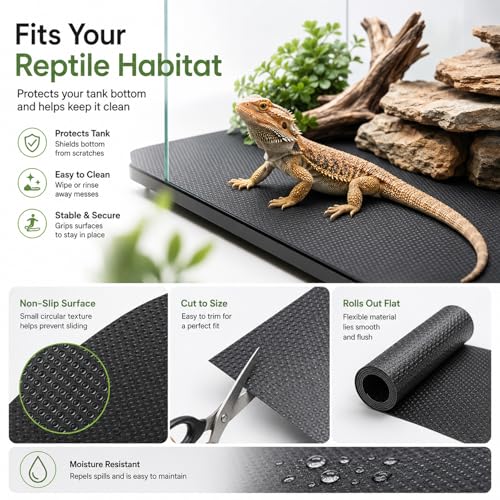 HERCOCCI Bearded Dragon Tank Accessories, Reptile Mat Bridge Hammock Flexible - Jungle Climbing Vines and Leaves with Suction Cups Habitat Décor for Hiding& Climbing Snake Gecko Lizard Chameleon