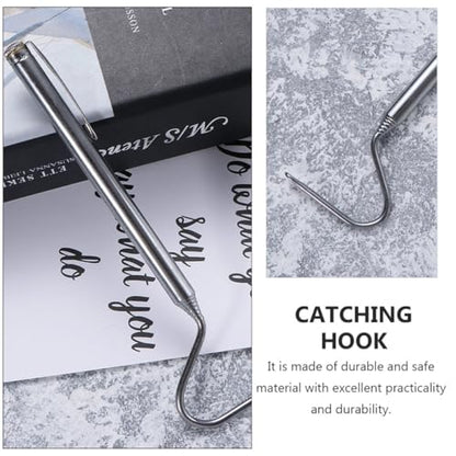 PRETYZOOM 2pcs Stainless Steel Telescoping Snake Hooks 71cm Extendable Reptile Catching Tools for Handling Snakes and Reptiles