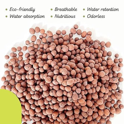 PGN Clay Pebbles for Hydroponic Growing - 10 Liters (4 Pounds) - Organic Expanded Clay Balls for Plants - PH Neutral Leca for Plants - Aquaponics and Hydroponics Supplies in a Resealable Storage Bag - size: 10 Liters (4 Pounds)