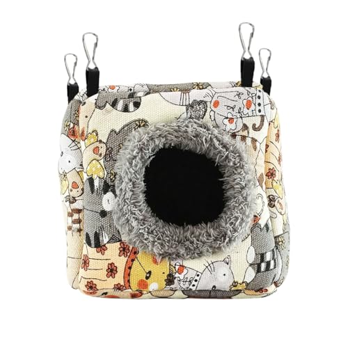 Hamster Rat Hammock Bed, Hanging Cave Shaped Cotton Nest Suitable for Small Animals Hamsters Rat Mouse Gerbil Sugar Glider Squirrels etc (S) - size: Small