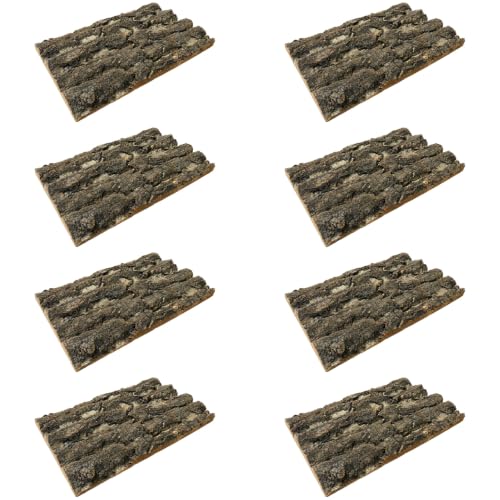 8 Pcs Natural Reptile Cork Bark Background, 11.8 x 7.9 in Cork Terrarium Background, Wood Terrarium Board Decor for Rainforest Tank Landscaping, Climbing Wall for Lizard Turtle Snake - size: 8 Pcs 11.8 x 7.9 in