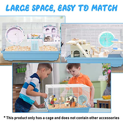 Hamster cage for Hamsters, Gerbils, mice, Rats, Small Guinea Pigs and Other Small Animals. - color: Blue, size: Medium