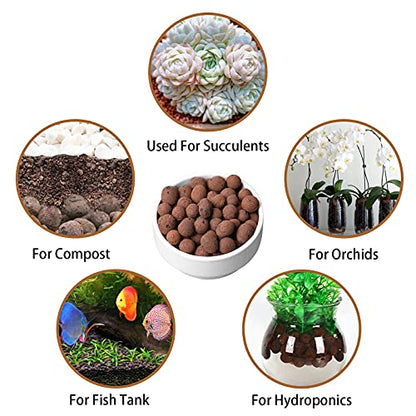 Leca Expanded Clay Pebbles 5LBS Grow Media for Indoor Plants Hydroponic Growing Gardening System Supplies … - size: 5LBS