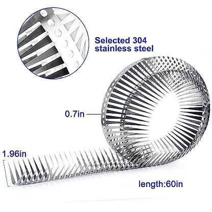 Bird Spikes - Stainless Steel Fence Spikes for Pigeons, Raccoons, Snakes - Deterrent Defender (60inch) - style: 60inch