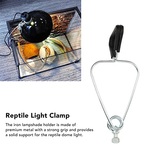 2 Sets Heat Lamp Clip Stand Fixture, 7.5 X 3.2 X 2.8in Adjustable Heat Proof Iron Reptile Dome Clamp Lamp Holder for Ceramic Bulbs Heater