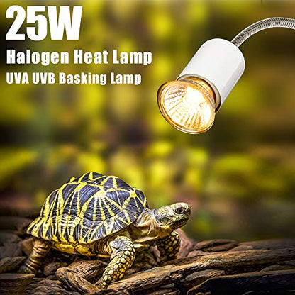 HURRISE 25W Halogen Heat Lamp Lightweight, Appetite UVB Promote Vitamin D3 Synthesis, Reptiles Lizard Aquarium, Full Spectrum Small Sun Light (US) - size: US