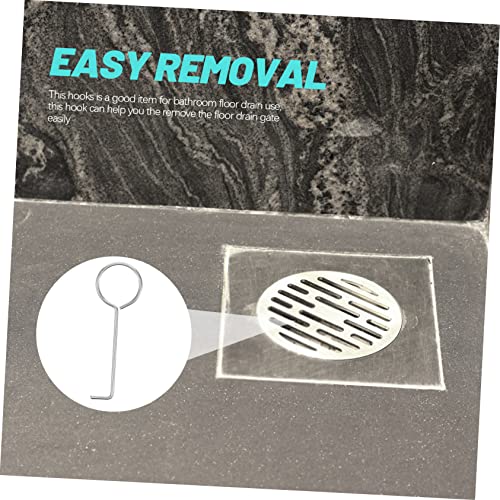 10pcs Floor Drain Handle Hook Drain Lifting Hook Tub Hair Catcher Tub Extractor Strainer Lifting s Tool Remover Stainless Steel Metal