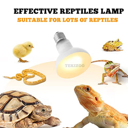 Reptile Heat Lamp Basking Spot Bulb UVA Daylight Light for Amphibian,Lizard,Tortoise,Bearded Dragon 50W(4 Pack)