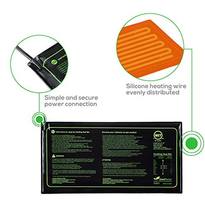 MET Certified Seedling Heat Mat with 50℉~108℉ Digital Thermostat Controller for Seed Germination (10" x 20") - size: 10" X 20" & Thermostat Controller