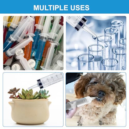 50Pack 60ml Syringe for Liquid - Large Plastic Syringes Without Needle for Food Thick Liquids and Irrigation Water, Lip Gloss Filling, Feeding Dogs Meds, Measuring ( 50 Pack 60 ml / cc )
