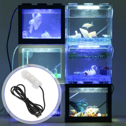 LED Aquarium Light, Submersible Fish Tank Lighting bar Stick USB Underwater Ultra Bright Beads Full Spectrum Hidden Small Lamp for Decorations Desktop Daily Freshwater Plants Indoor Water Garden