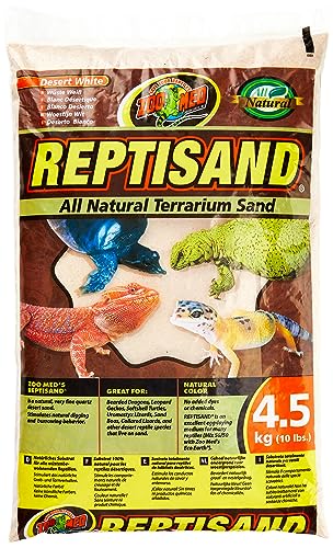 Zoo Med ReptiSand®, 10 Pounds, Desert White | Natural, For Bearded Dragons, Leopard Geckos & Desert Species, Chemical-Free, Ideal for Digging, Burrowing & Egg Laying - size: 10 lb