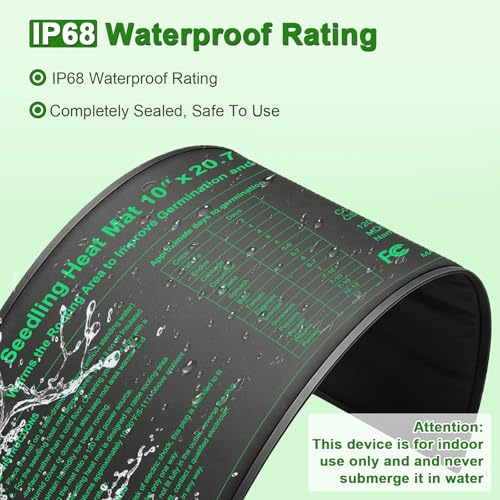 Bestio10"x 20.75" Seedling Heat Mat and Digital Thermostat Combo Set,MET & UL Certified Plant Heat Mat Heat mat for Plants for Germination,Suitable for Indoor Gardening,Greenhouse, Plants Germination - size: Combo Kit-1 Pack