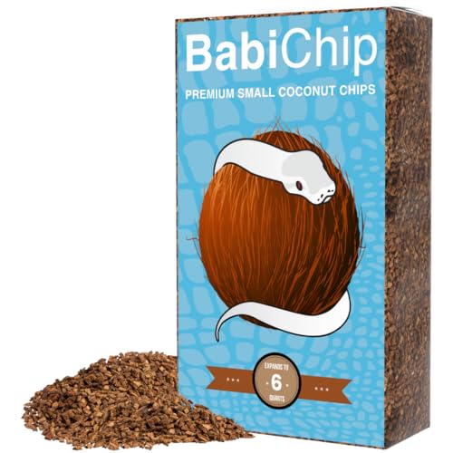BabiChip Coconut Chip Substrate for Reptiles 6 Quart Loose Small Sized Coco Husk Chip Bedding for Ball Pythons, Other Snakes, Tortoises, Geckos, Frogs, or Lizard Terrarium Tanks - size: 6 Quart