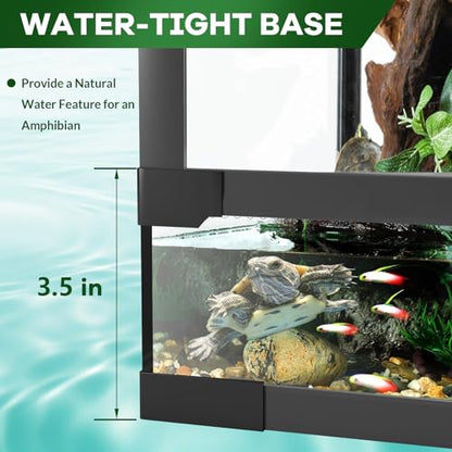 Takywep Secure Anti-Escape Glass Reptile Terrarium - Front Opening with Safety Lock, Top Screen Ventilation, Easy 5-Minute Setup, Large Breeding Enclosure for Lizard, Ball Python, Lizard, Bearded - size: 24x18x18 inch
