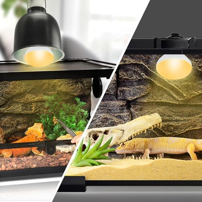 LUCKY HERP Heat Lamp Bulbs, 40W Reptile Heat Lamp 2 Pack Reptile Heat Lamp Bulbs, Daylight Basking Spot Heat Light Bulb, Amphibians Lamp Bulbs for Chameleons, Snakes, Lizard, Turtle - color: 40-d