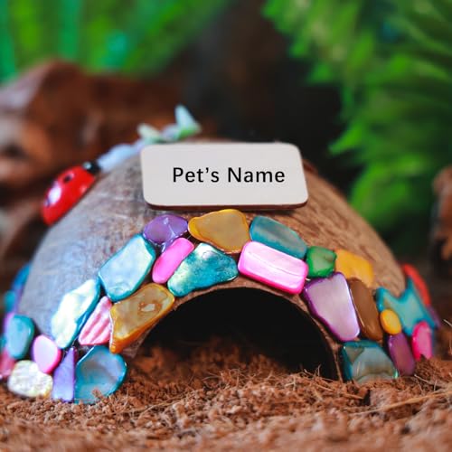 Reptile Hideouts, Handmade Handmade Reptile Home, Hide Cave for Crested Gecko, Leopard Gecko, Lizard, Snake, Crabs Hide Cave, Personalized Terrarium & Vivarium Décor （Butterfly） - style: Butterfly