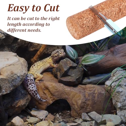 OLYCRAFT 4Pcs 2 Styles Cork Branch for Reptiles Climbing Branches Natural Tree Frog Cork Wood Stick Branch Reptiles Climbing Cork Branches for Snake Lizard Bearded Dragon Chameleon Terrarium