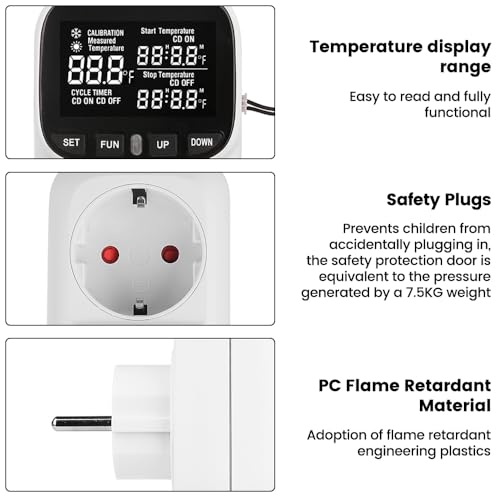Diymore Watt Meter,Plug-in Socket Power Tester,120V Wide Range,Auto Cost Calculator,Overload Protection,Kilowatt Wattage Voltage AMP Tester,Appliance Power Usage Meter 7 Modes Display