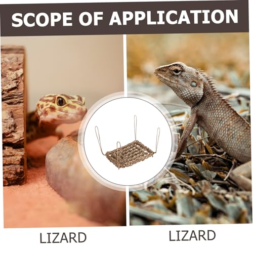 Hemoton Cooling Hammock for Animals Woven Reptile Swing Bed for Bearded Dragons Geckos and Hamsters Durable Design with Easy Installation Pet Resting Place