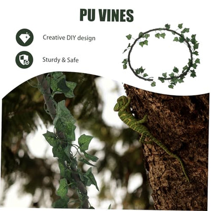 MERRYHAPY 1m Jungle Vines Rattan Strip with Suckers for Reptiles Flexible Habitat Decor for Lizards Frogs Snakes and with Suction Cups