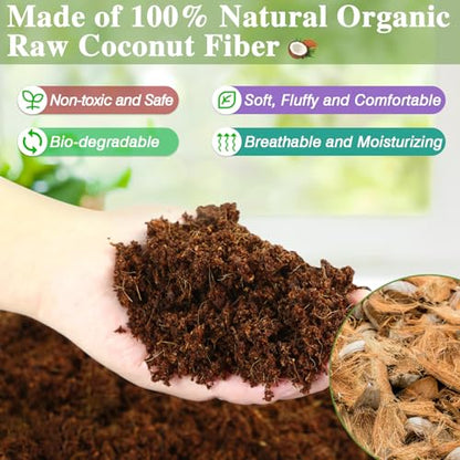 ZeeDix 10LBS Coconut Fiber Substrate, 100% Organic Coconut Husk Coco Coir Brick Terrarium Bedding for Reptiles, Tortoise, Bearded Dragon, Leopard Gecko, Snake, Hermit Crabs, Frogs, Tarantula - color: 1pcs-10lbs