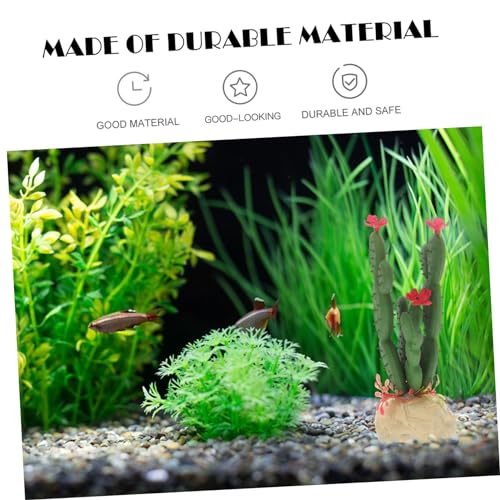 BESPORTBLE Aquarium Plant Artificial Plastic Cactus Ornament for Fish Tank Landscape Decor Vivid and Easy to Clean Decoration for Reptile Terrarium