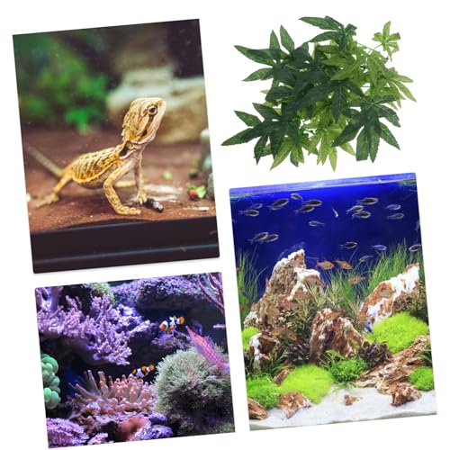 POPETPOP Reptile Plants Hanging - Terrarium Plants with Suction Cup for Bearded Dragons Lizards Geckos Snake Pets and Hermit Crab Tank Habitat Decorations - 12 inches