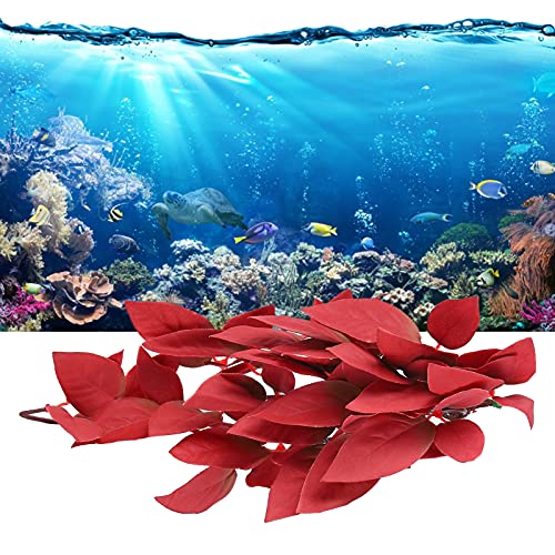 BORDSTRACT Artificial Reptile Plant, Lifelike Plastic Hanging Leaves Decoration with Suction Cup for Terrarium Fish and Reptile Habitats (T-1033A4) - size: T-1033A4