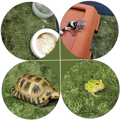Abaodam 2Pcs Looking Reptile Moss Carpets Absorbent Mats for Climbing Pets Non Abrasive Comfortable for Reptiles for Terrariums and Habitats