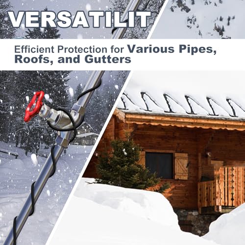 HEATIT 8JHSF1 Self Regulating Pre-Assembled Heating Cable with Spacer and Clips, Heat Tape for Roof Deicing and Pipe Freeze Protection,120V 8W/ft, 18FT - color: 8W/FT (KIT), style: 18FT