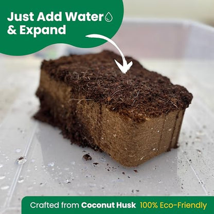 Gro-Med Organic Coco Coir Bricks for Plants – 2 Pack Compressed Coconut Coir Soil with Nutrients, Low EC & pH Balanced Seed Starter Potting Mix for Indoor & Outdoor Plants - size: 2 Pack - NPK Enriched Coco Coir Brick