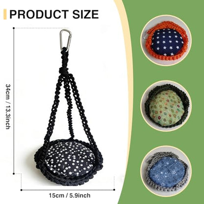 Reptile Hammock Swing Hanging Bed Bearded Dragon Hammock Reptile Accessories for Chameleon, Lizards, Gecko, Snakes, Iguana Reptiles, Geckos, Bird, Parrot, Parakeet, Cockatiel Toys（Black with pad） - color: Black with pad