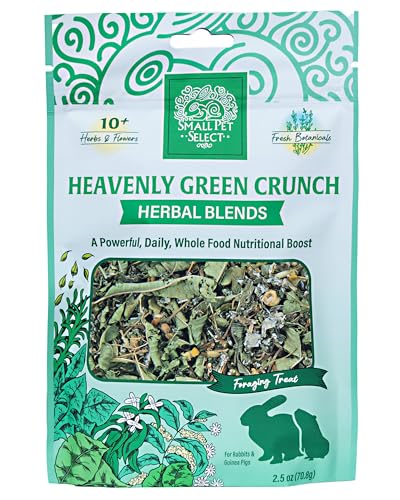 Small Pet Select - Heavenly Green Crunch Herbal Blend, a Natural Herbal Treat for Rabbits and Guinea Pigs, 2.5oz - size: 2.5 Ounce (Pack of 1)