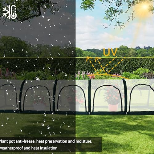 Portable PE Plastic Tunnel Greenhouse for Outdoors - Cambered Poly Transparent Long Greenhouses Clear Insulation Grow Tent Ideal for Backyards and Patio Vegetable Cultivation (5M) - style: 5M/196.8”