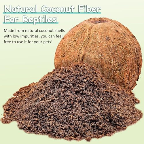 VCEPJH Reptile Bark Bedding,1 LB Natural Cork Bark for Geckos and Loose Coconut Fiber Substrate 3 Pack Natural Coco Coir Reptile Bedding for Tarantula Snake Bearded Dragon Spiders Hermit Crabs