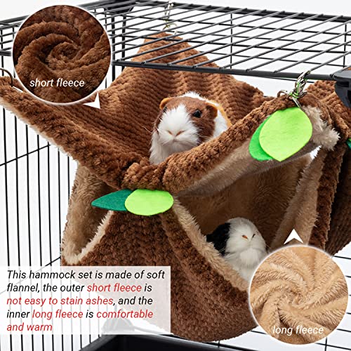 Small Animal Hammock - Hanging Hammock & Tunnel Hideout for Guinea Pig Hamster Parrot Rat Chinchilla - Warm Swing Plush Cage Bed Washable Pet Hammock - size: One Size
