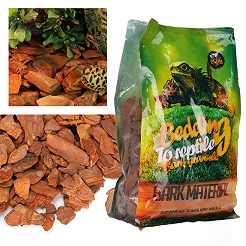 flexman 1Bag Reptile Bark Chips, 650g Forest Terrain Bark Fine Chips Bedding Brick for Lizards Tortoises Snakes Geckos Frogs (Brown) - size: Large particles