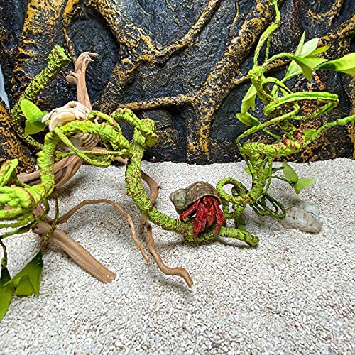 Hamiledyi Lizard Climbing Jungle Vines 9.8FT Bearded Dragon Tank Accessories Bendable Vine Artificial Branch Reptile Tank Habitat Decor for Gecko, Snakes,Chameleon,Bearded Dragon