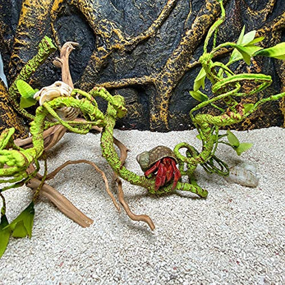 Hamiledyi Lizard Climbing Jungle Vines 9.8FT Bearded Dragon Tank Accessories Bendable Vine Artificial Branch Reptile Tank Habitat Decor for Gecko, Snakes,Chameleon,Bearded Dragon