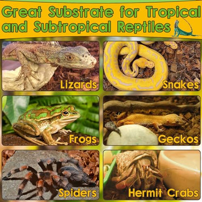 Halatool 10 LBS Coconut Husk Chips for Reptiles, 72QT Compressed Coco Chips Substrate for Snakes Tortoises Geckos Lizards Hermit Crab Ball Python - color: 10LB-1pack