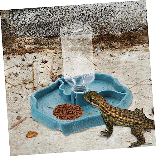 Reptile Water Food Bowl Automatic Turtle Dispenser Bottle Feeding Dish for Lizard Tortoise Bearded Dragon Chameleon
