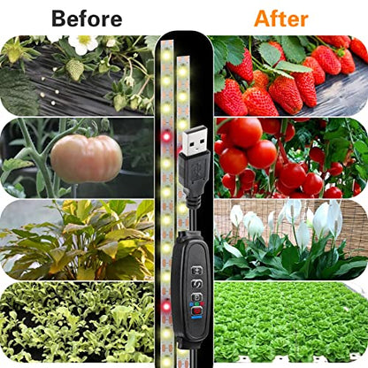 Grow Light Strip Waterproof Grow Lights for Indoor Plants Full Spectrum Plant Grow Lights Indoor with Auto ON/Off Timer White Red 120 LEDs Sunlike Grow Lamp for Plant Light for Indoor Plants (1)
