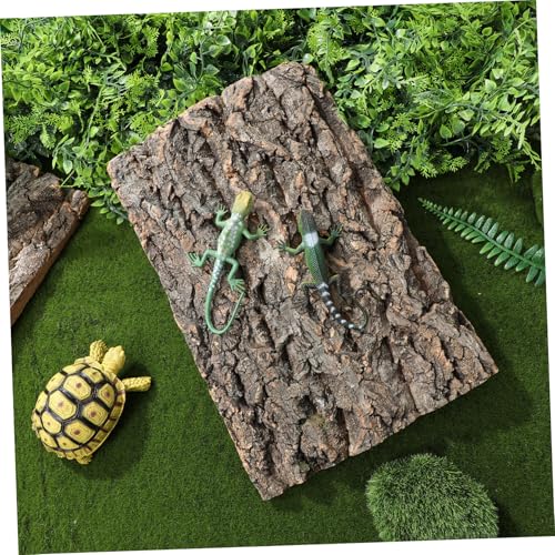 BESPORTBLE 2pcs Cork Bark Reptile Decor for Climbing Tanks Background for Terrarium and Aquarium for Lizards Bearded Dragons