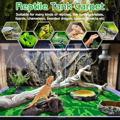 Tfwadmx 4 Pcs Reptile Carpet 39’’ x 20’’ Terrarium Floor Liner Reptiles Cage Mat Reptile Substrate Floor Tank Accessories for Leopard Gecko Lizard Bearded Dragon Tortoise Snake