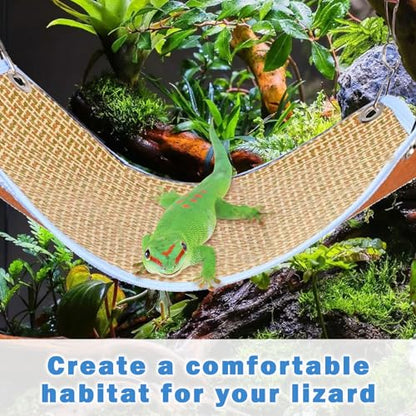 Reptile Hammock Bearded Dragon Sleeping Mat Hammock Suitable for Lguanas, Axolotls, Anoles, Geckos, Snakes, Chameleon (Yellow)