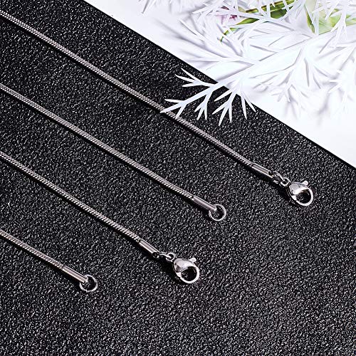 arricraft 10PCS 18 Inches Stainless Steel Chains with Lobster Claw Clasps 1.5mm Snake Chains for Necklace DIY Jewelry Making-Stainless Steel Color